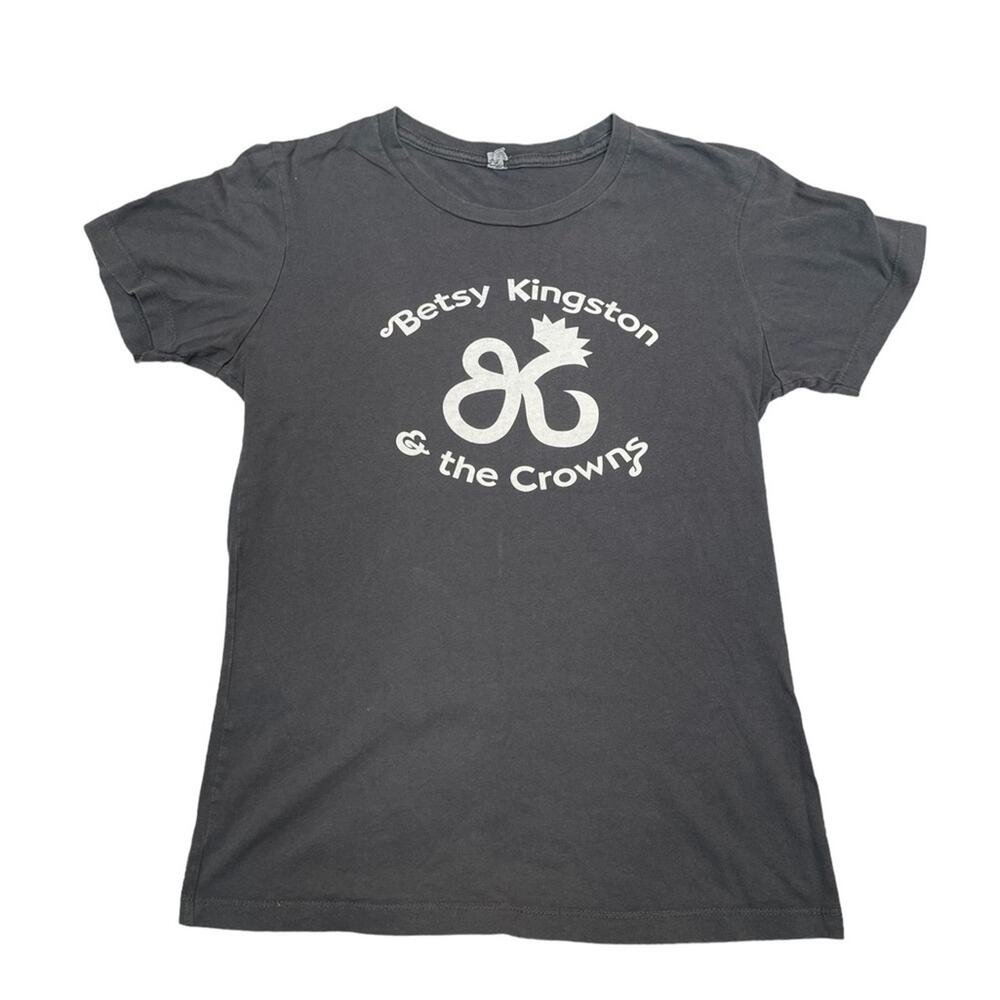Betsy Kingston & The Crowns rock band gray shirt sleeve cotton band tee